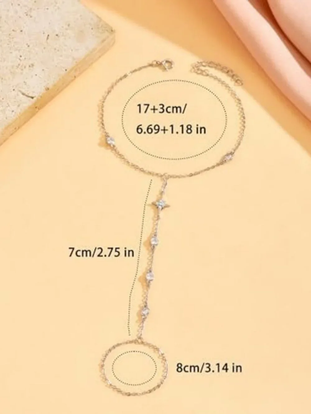 925 Sterling Silver Hand Chain Bracelet for Women - Elegant & Adjustable Jewelry
